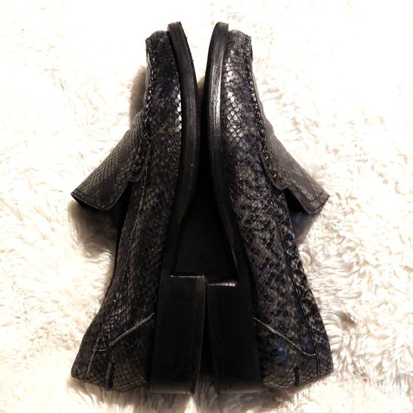 Echt Leder Vrai Cuir Snakeskin Womens Grey Made in Italy Loafers 40 - Picture 12 of 15